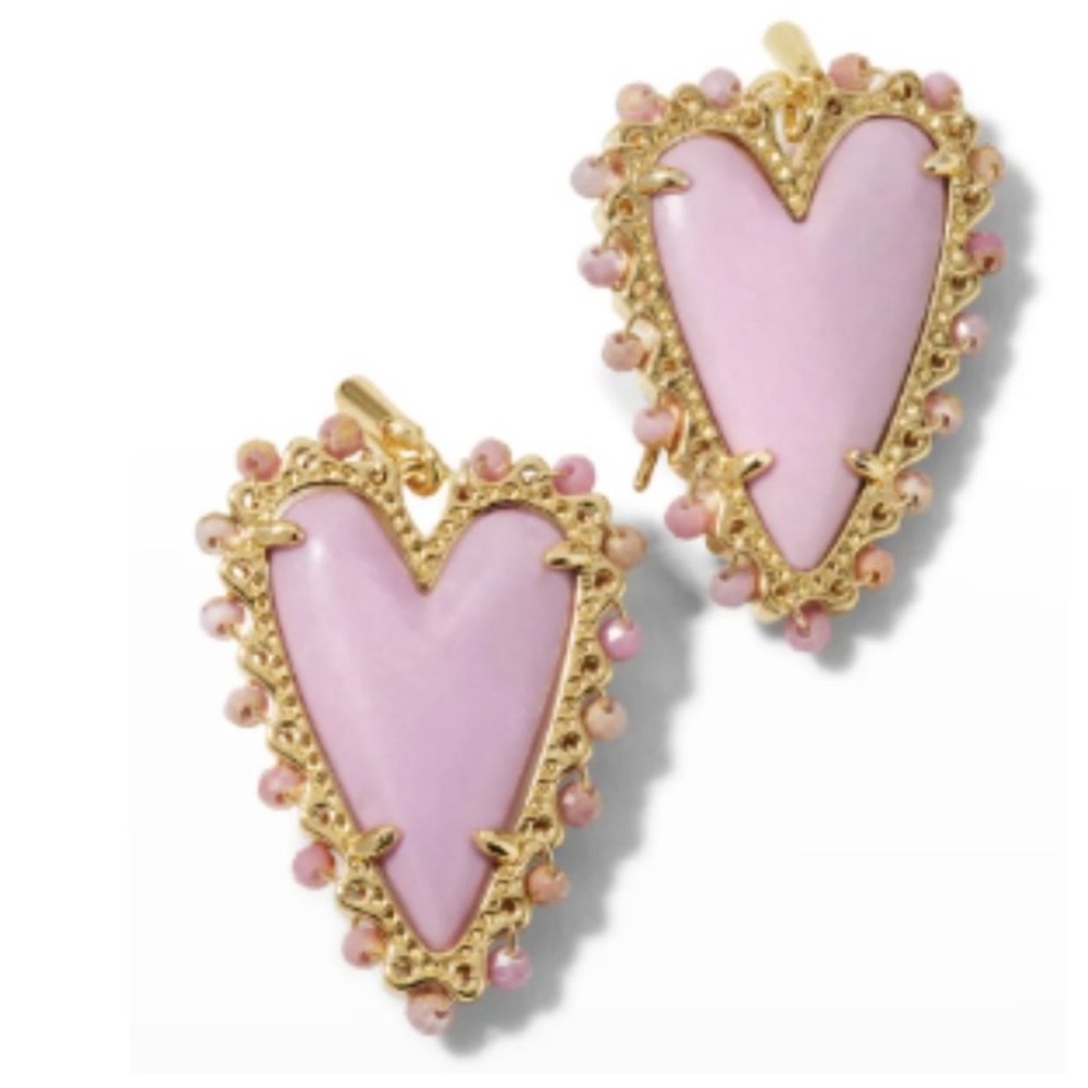 Kendra Scott Mauve Ansley Heart Earrings